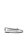 Pinko Metallic Ballerinas In Gray