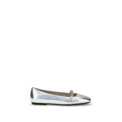 PINKO METALLIC BALLERINAS
