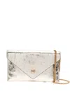 Pinko Metallic-effect Flap Chain Mini Bag In Gold