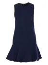 Pinko Strappy Pleated Gown Metallic Flare In Blue