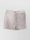 Pinko Metallic Effect Shorts With Back And Side Pockets In Gray