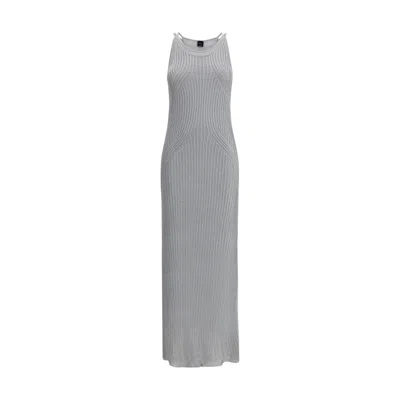 PINKO METALLIC KNIT LONG DRESS