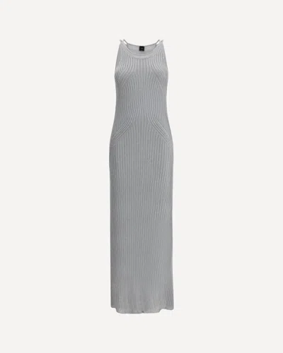PINKO METALLIC KNIT LONG DRESS