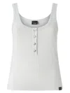 Pinko Débardeur En Maille Métallisée Avec Boutons In White