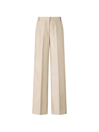 Pinko Metallic Pressed-crease Trousers In Neutral