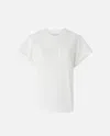 Pinko Metallic Print T-shirt On The Front In Snow White