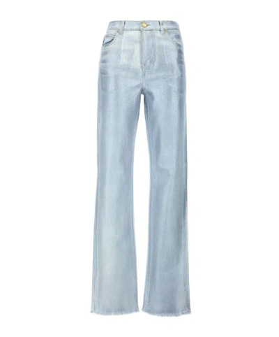 Pinko Metallic-sheen Straight Jeans In Blue
