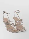 Pinko Metallic Strappy Square Toe Sandals