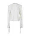 Pinko Flowing Blouse In Silk Blend In White