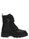 Pinko Love Birds Leather Boots In Black