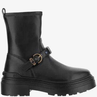 PINKO MIA 27 LEATHER ANKLE BOOTS