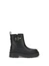 Pinko Leather Booties With Love Birds Logo In Black
