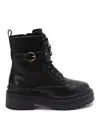 Pinko Love Birds Leather Boots In Black