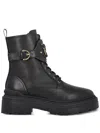Pinko Mia 07 Leather Ankle Boots In Black