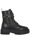 Pinko Mia 07 Leather Ankle Boots In Black