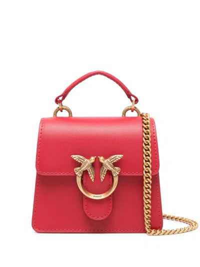 Pinko Micro Love One Cross Body Bag In Red