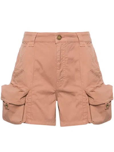 Pinko Mid-rise Cargo Shorts In Brown