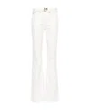 Pinko Pantalon Flare Ceinturé En Bull Stretch In White