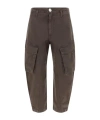 Pinko Solid Color Charango Cargo Jeans With Silver-tone Button 17c In Black