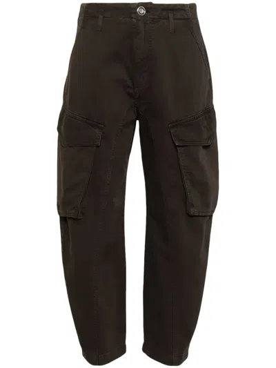 Pinko Mid-rise Tapered Cargo Trousers In Brown
