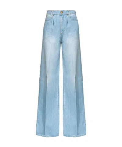 Pinko Mid-rise Wide-leg Jeans In Blue