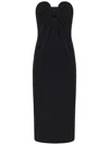 Pinko Fitted Black Stretch Viscose Midi Dress