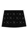 Pinko Embellished Double-layer Mini Skirt In Black