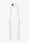 Pinko Midi Dress In Crepe Fabric With Zip In Lily White