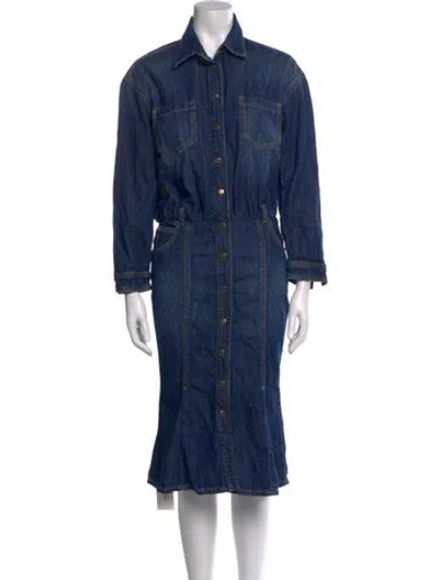 Pre-owned Pinko Midi Length Dress In Blue