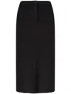 Pinko Fabric Stitch Midi Skirt With Back Slit In Black