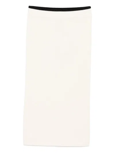 PINKO MIDI SKIRT WITH CONTRASTING WAISTBAND