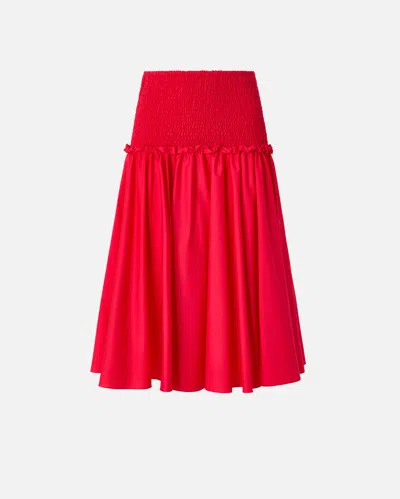 Pinko - Midi Skirt With Elasticated Band - M In Red