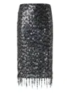 Pinko Midi Skirt With Shimmering Sequins In Gray