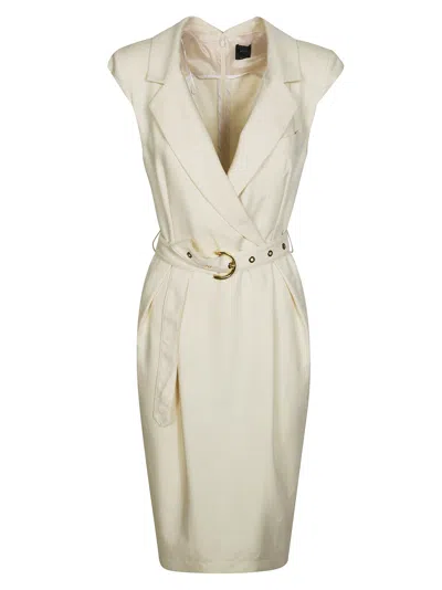 Pinko Midi Wrap Dress With Belt In White