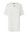 Pinko Oversized Long T-shirt With Print And Embroidery In White