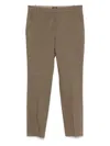 Pinko Tailored Green Trousers With Mid-rise Waist In Green