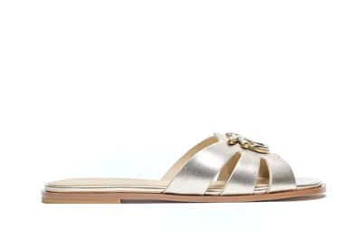 Pinko Milly Logo Plaque Sandals In White