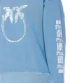 Pinko 'mindelo' Light Blue Sweatshirt With Logo Print On The Front And Sleeves In Light Blue