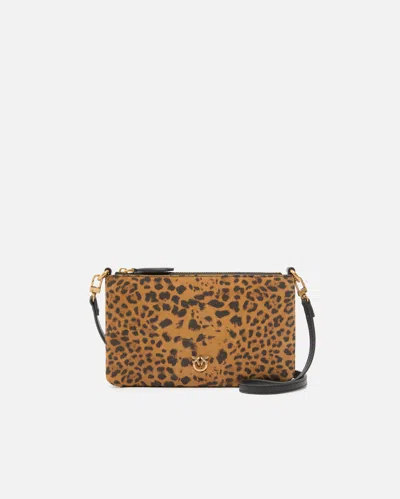 Pinko Mini Bag In Leopard Suede