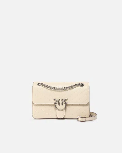 Pinko Mini Bag In Wrinkled Calfskin With Chevron Pattern