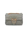 Pinko Quilted Leather Shoulder Bag With Bird Motif Clasp
