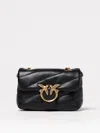 Pinko Love Baby Puff Leather Crossbody Bag In Black