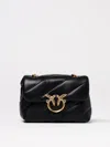 Pinko Love Baby Puff Leather Crossbody Bag In Black