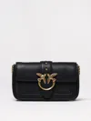 Pinko Love One Pocket Leather Crossbody Bag In Black