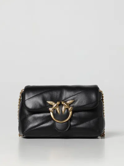 Pinko Baby Love Puff Maxi Quilt Leather Crossbody Bag In Black