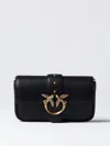 Pinko Leather Mini Love Shoulder Bag In Black