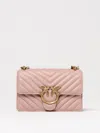 Pinko Love Birds Leather Crossbody Bag In Pink