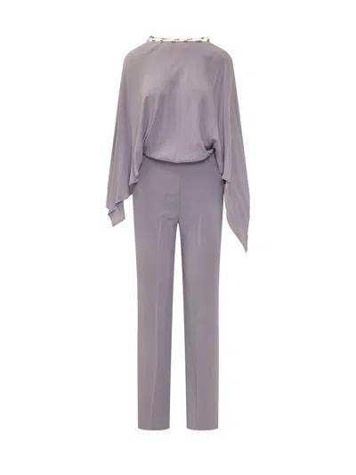 Pinko Mini Bodysuit Jumpsuit In Gray
