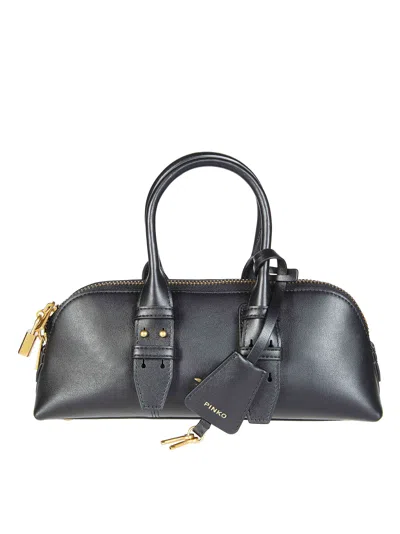 Pinko Mini Bowling Handbag - Elegant Baguette Style In Black