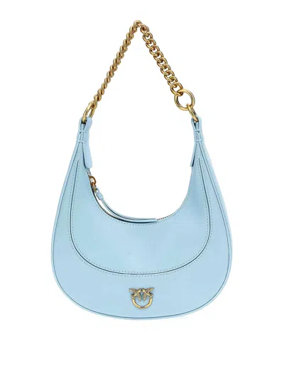 Pinko Mini Brioche Bag Hobo Handbag In Light Blue